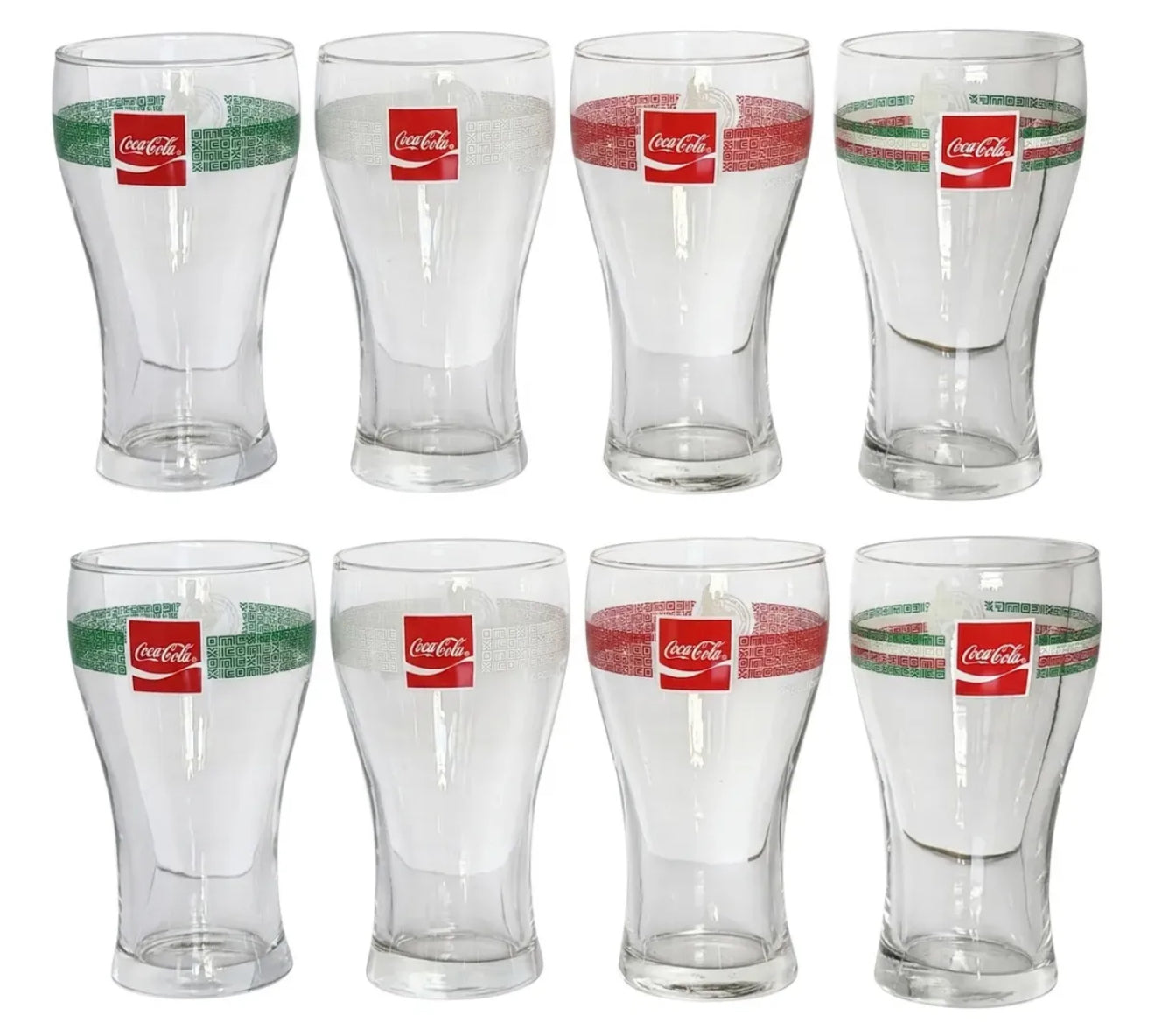 Vaso de Vidrio Coca Cola Mundial 2026 ( colección 8 pzs )