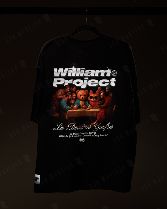 T-Shirt Oversize William Project Negra "Les Dernieres Gaufres"
