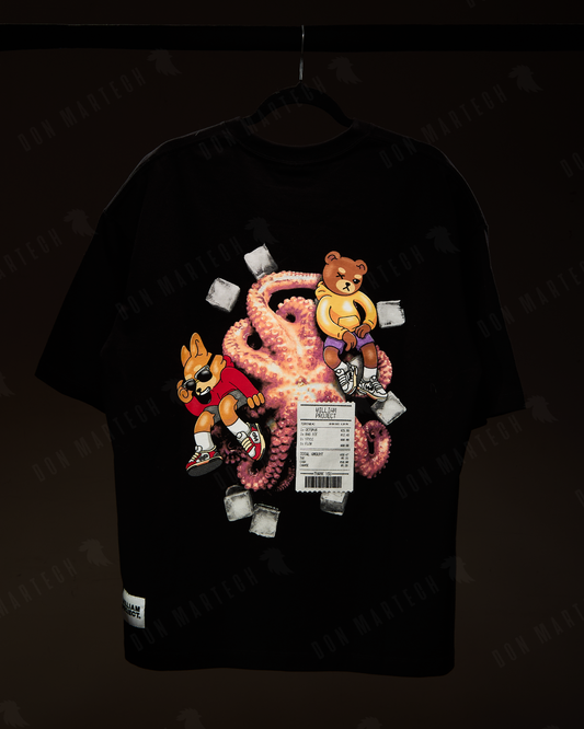 T-Shirt Oversize William Project Negra "Octopus"
