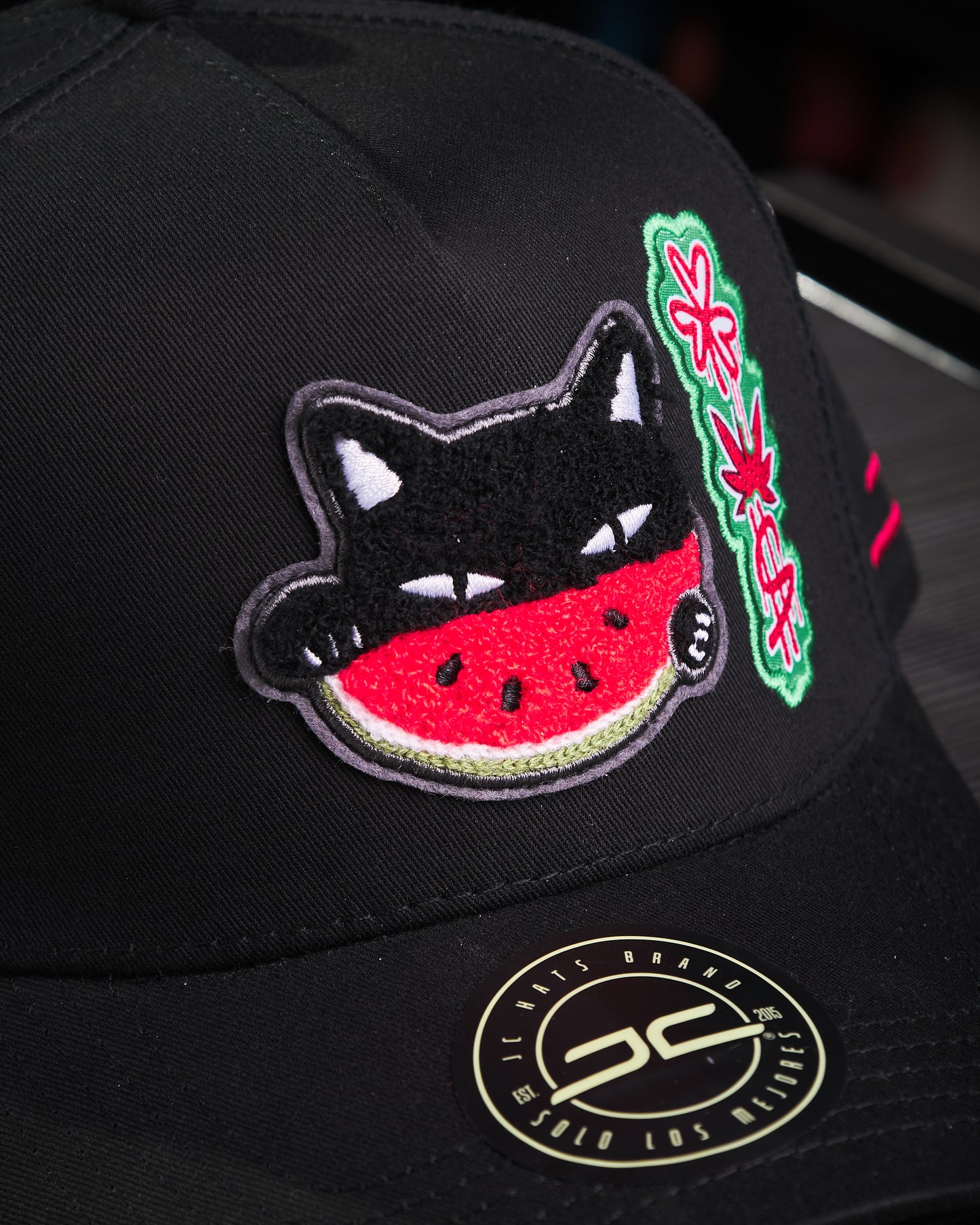 JC Hats - Watermelon Cat Black