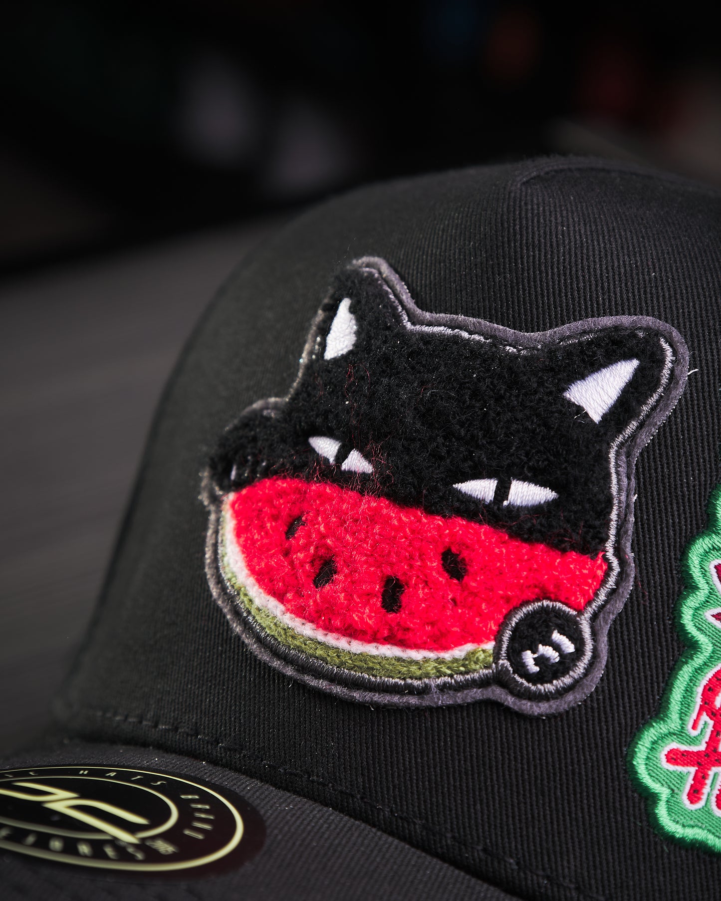 JC Hats - Watermelon Cat Black