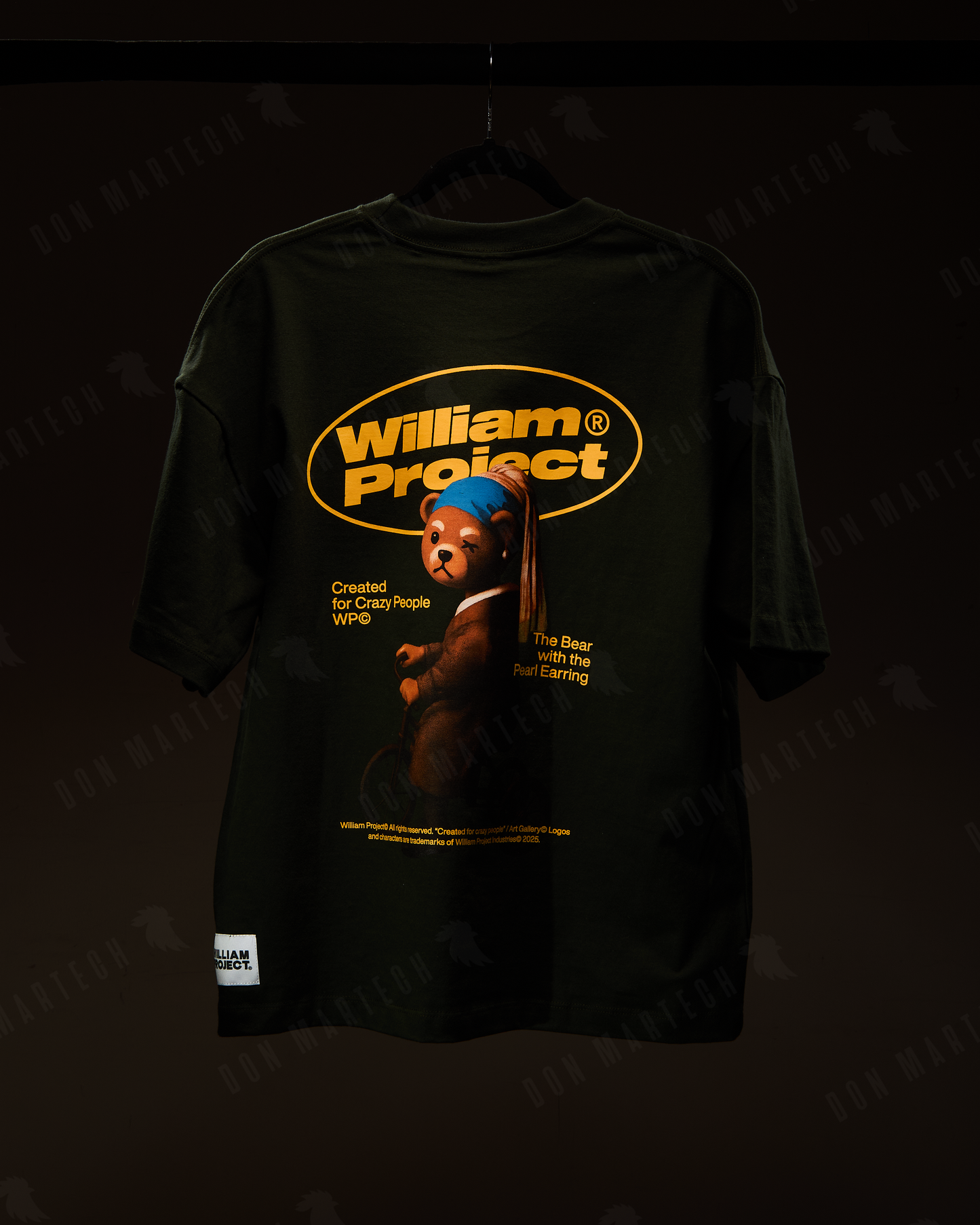 T-Shirt Oversize William Project Verde "Pearl Earrings"