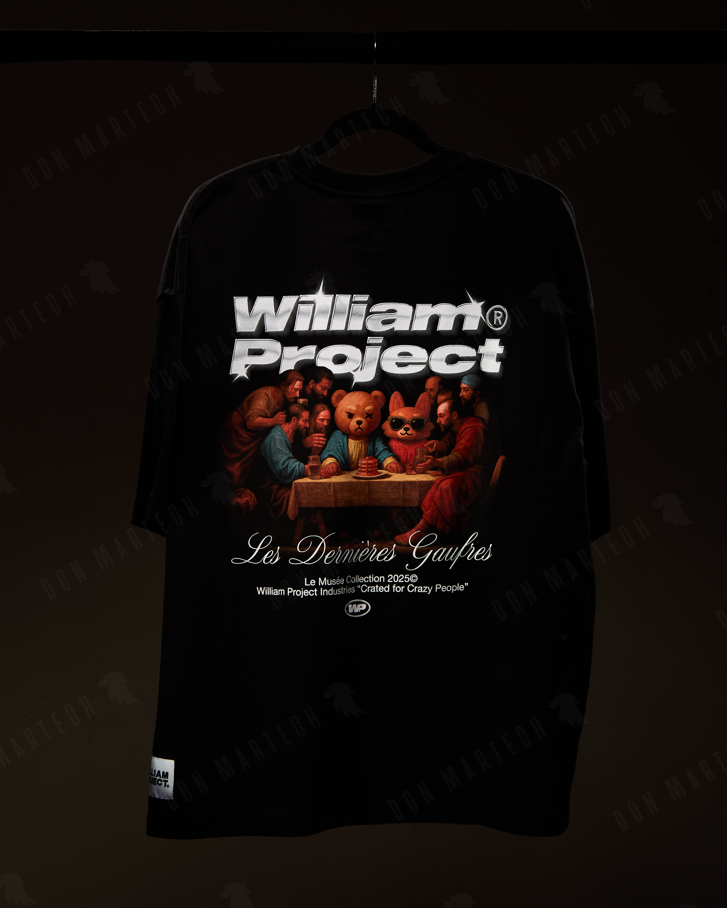 T-Shirt Oversize William Project Negra "Les Dernieres Gaufres"