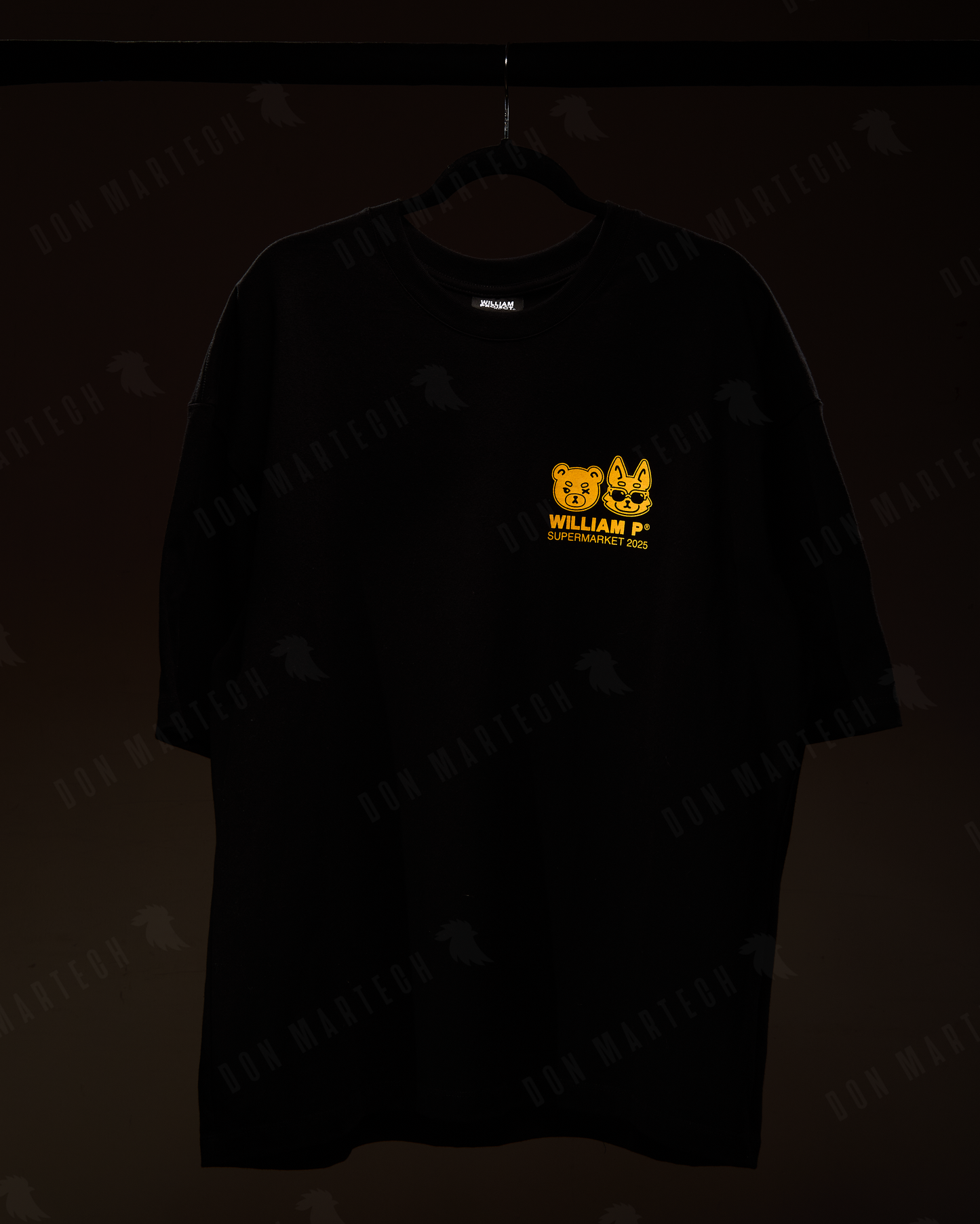 T-Shirt Oversize William Project Negra "WP Strawberry"