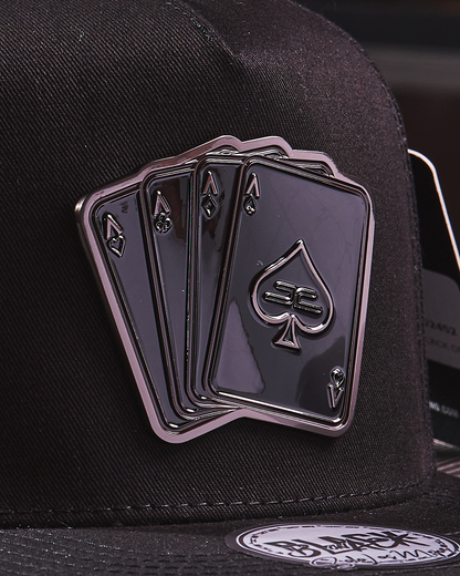 JC HATS - POKER Black on Black