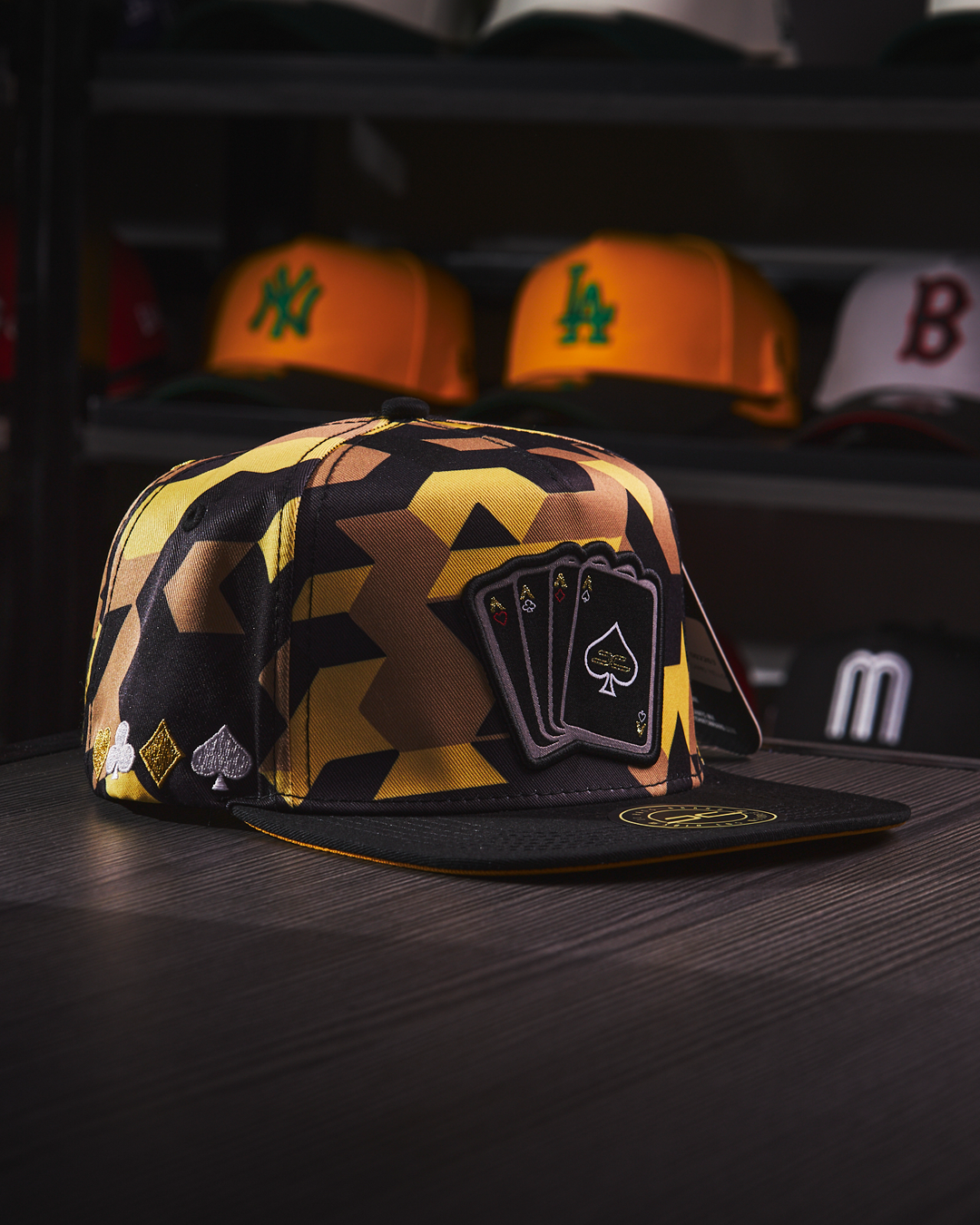 JC HATS - POKER Camo Yellow