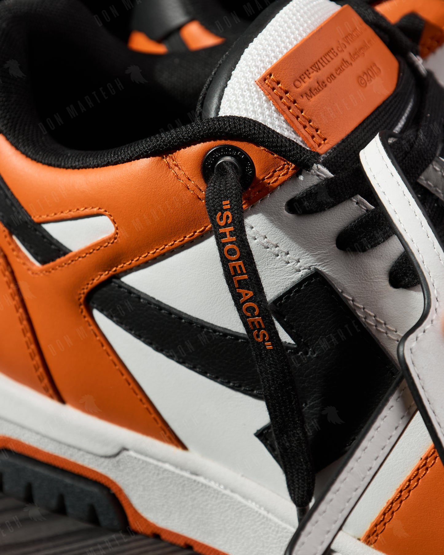 Off White - out of office calf leather Orange/black
