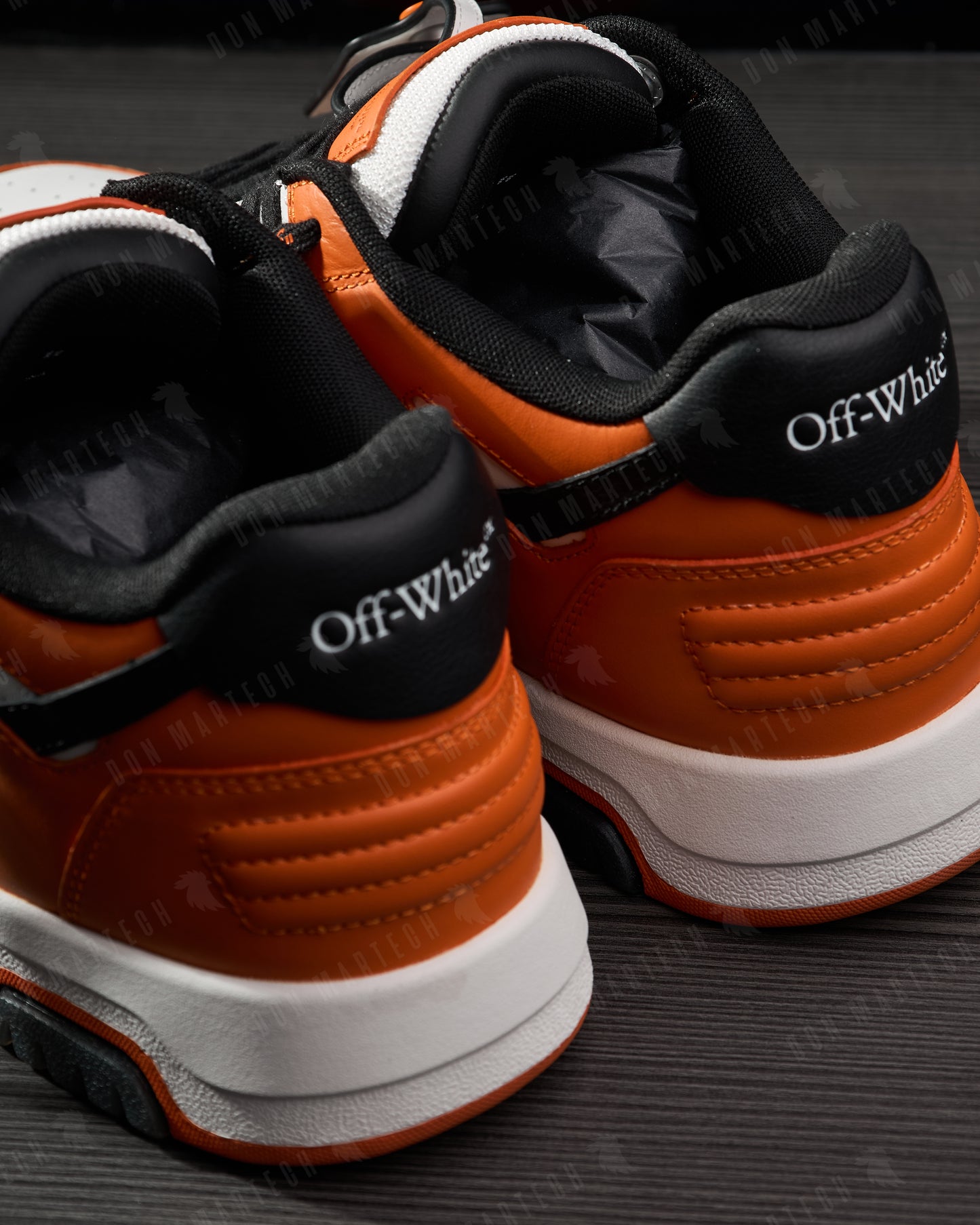 Off White - out of office calf leather Orange/black