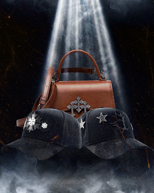 El Barbas Hats - Bolsa 001 By 444 Brown + Gorra Dark Nebula + Gorra Platinum Snow Flake