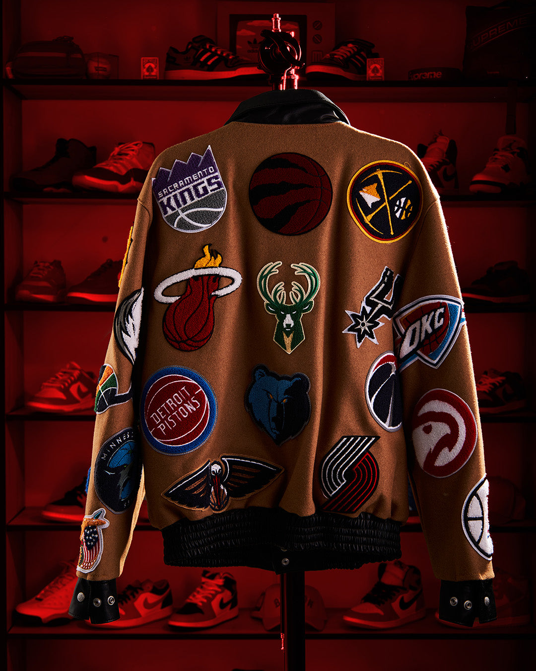 Jeff Hamilton - NBA Collage Wool & Leather Jacket – Don Martech