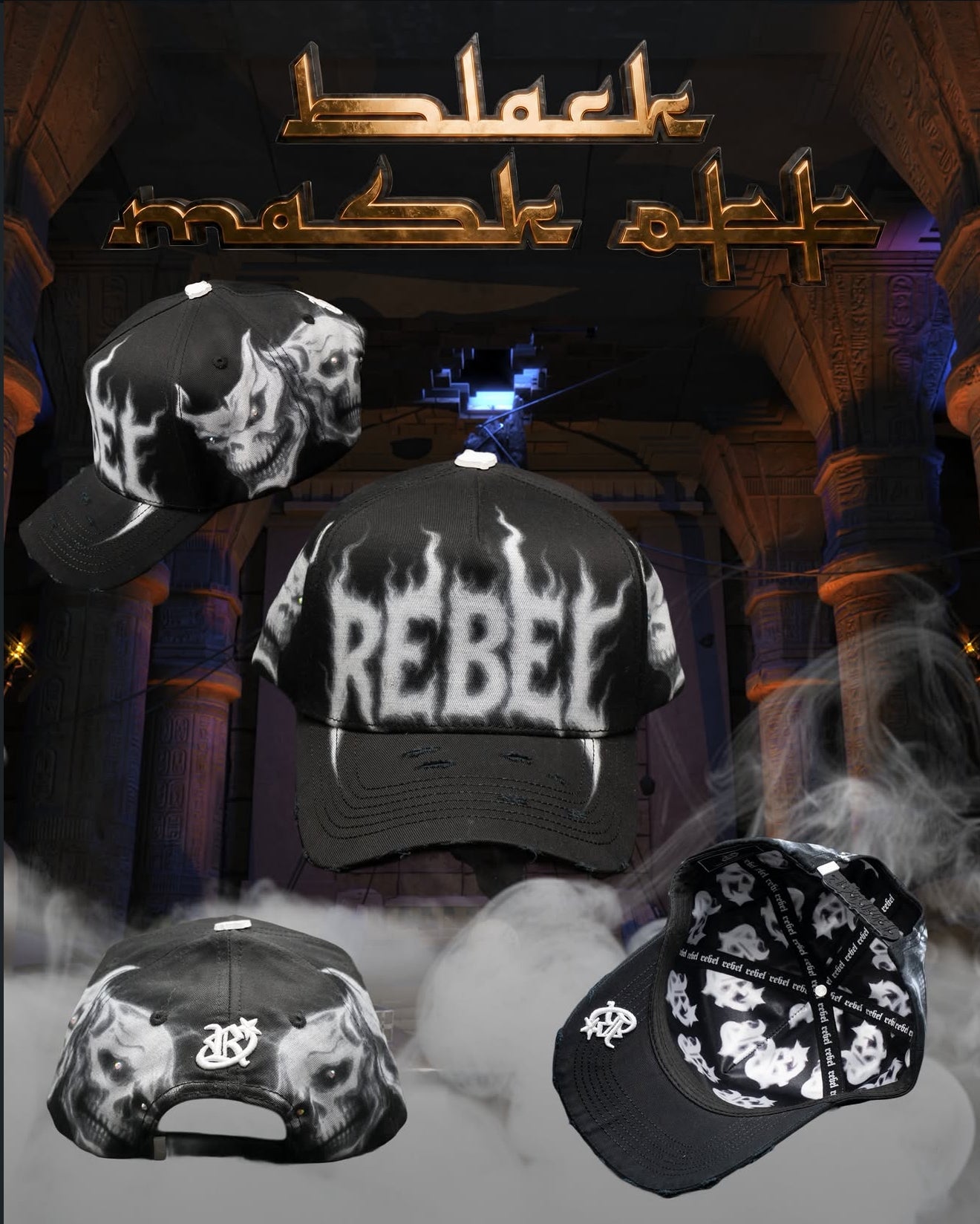 Rebel Hats - Mask Off Black