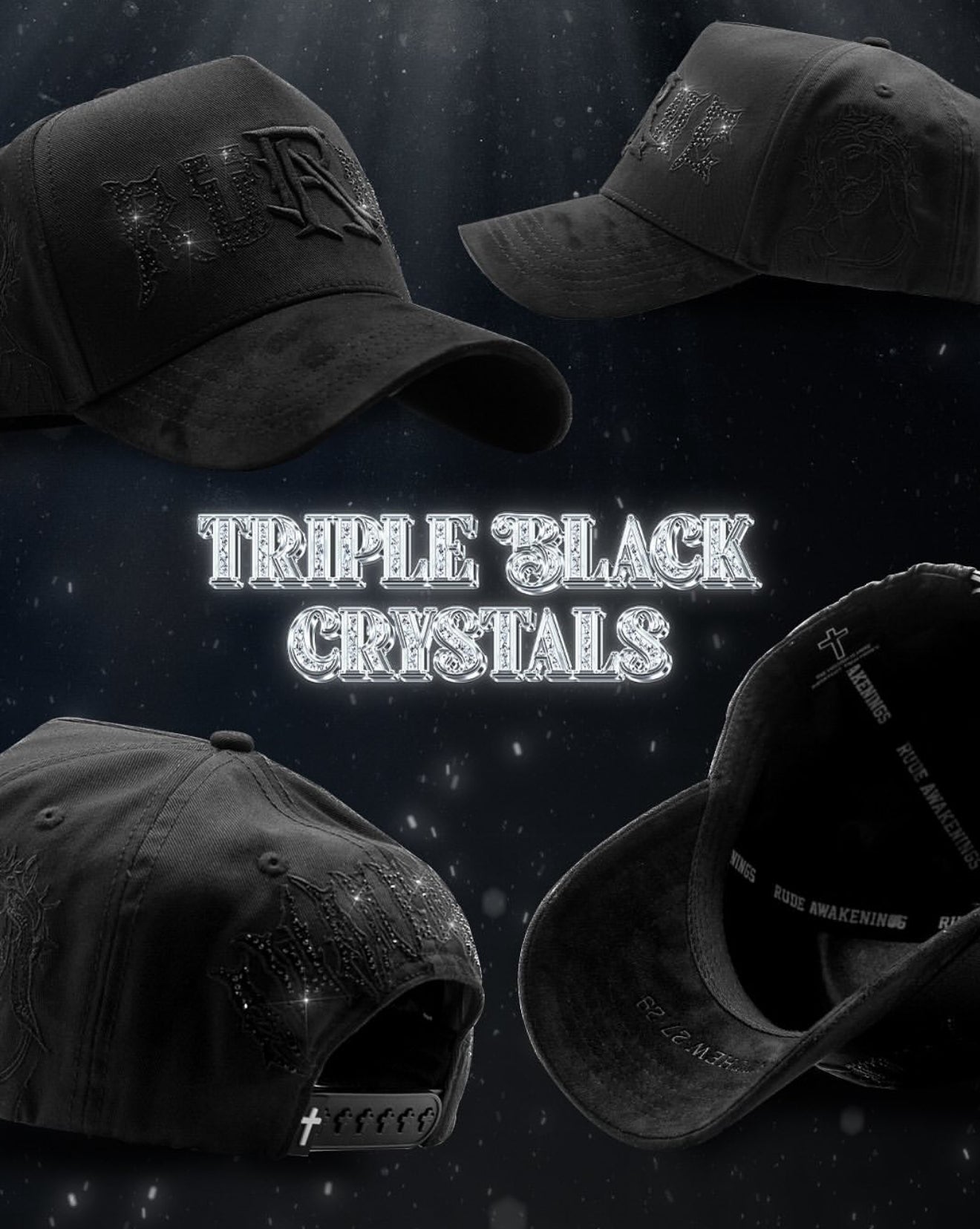 Gorra Rude Awakenings “Triple Black Crystals”