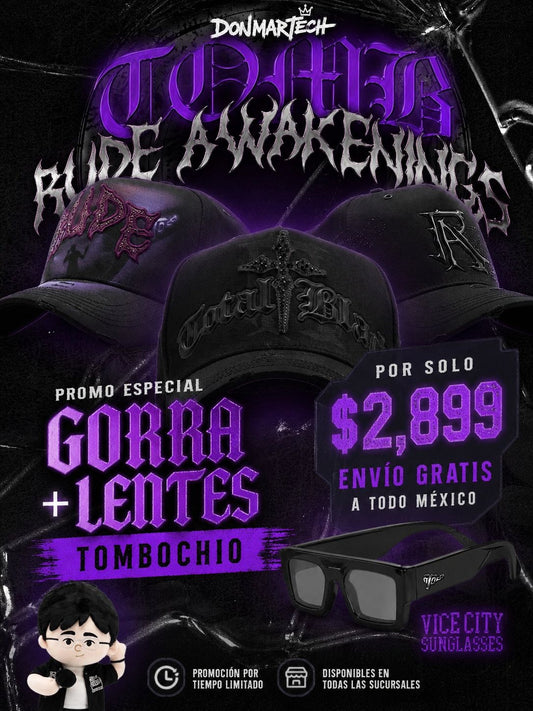 Tombochio x Rude Awakenings - Gorra Vice City + Lentes “Vice City”